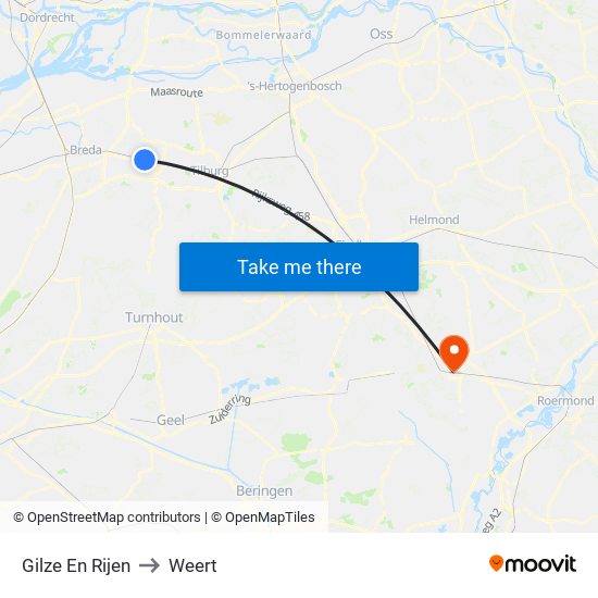 Gilze En Rijen to Weert map