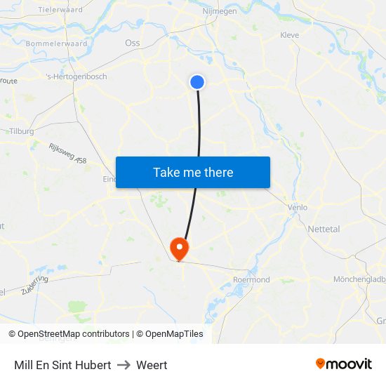 Mill En Sint Hubert to Weert map