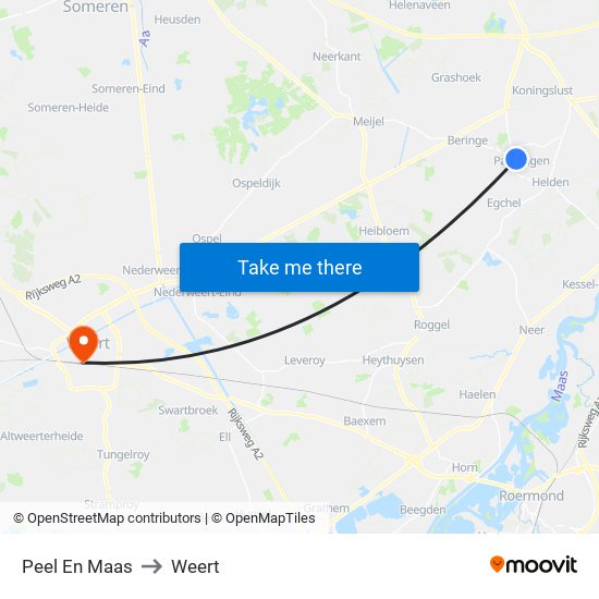 Peel En Maas to Weert map