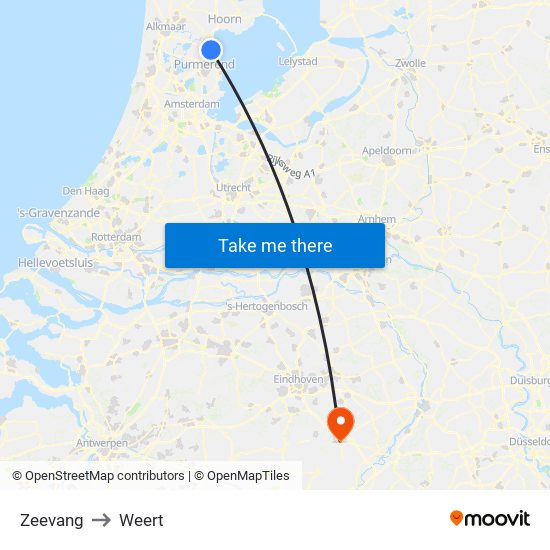 Zeevang to Weert map