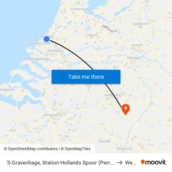 'S-Gravenhage, Station Hollands Spoor (Perron A) to Weert map