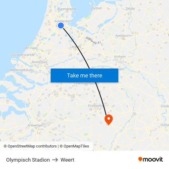 Olympisch Stadion to Weert map