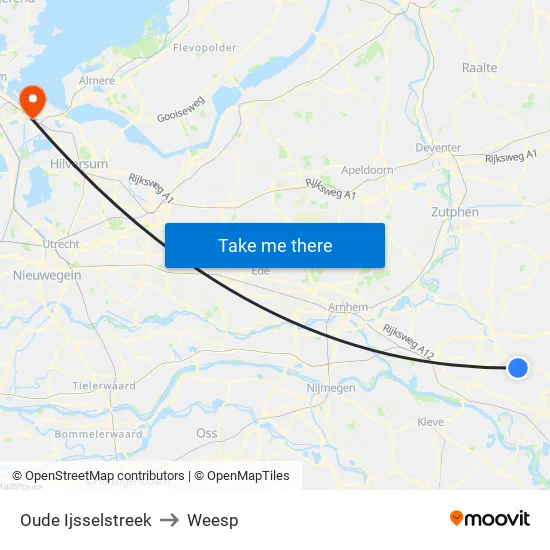 Oude Ijsselstreek to Weesp map