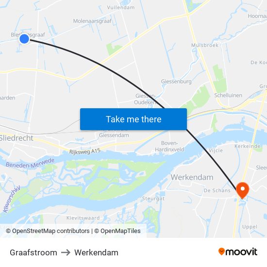 Graafstroom to Werkendam map