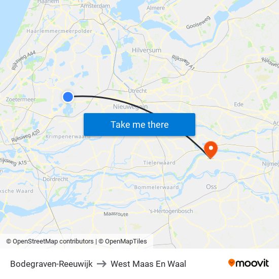 Bodegraven-Reeuwijk to West Maas En Waal map