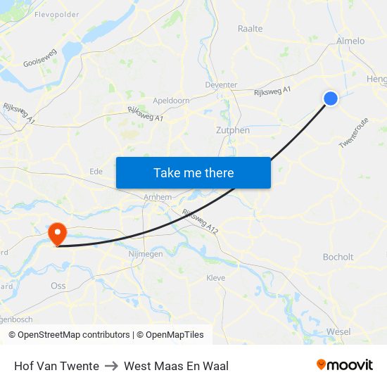 Hof Van Twente to West Maas En Waal map