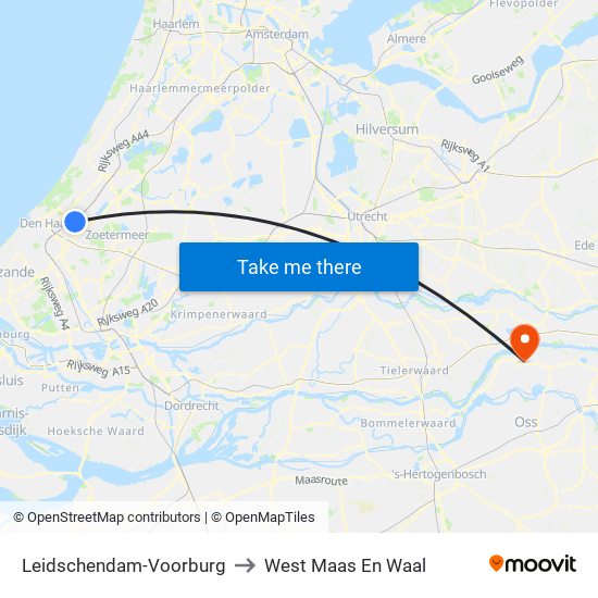 Leidschendam-Voorburg to West Maas En Waal map