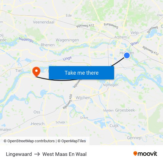 Lingewaard to West Maas En Waal map