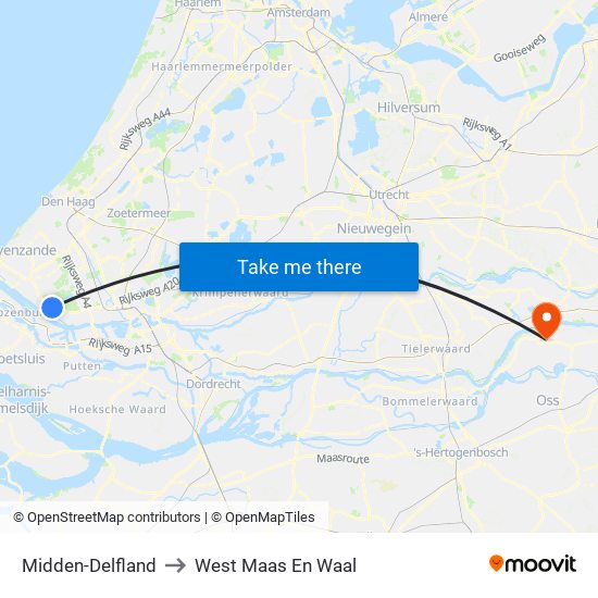 Midden-Delfland to West Maas En Waal map