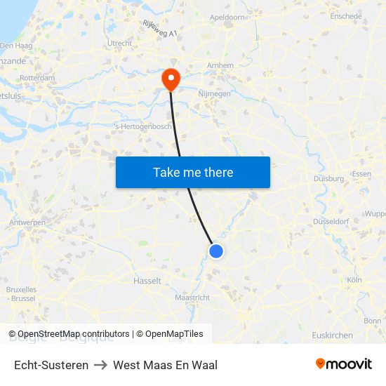 Echt-Susteren to West Maas En Waal map