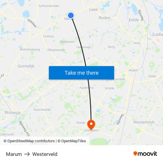 Marum to Westerveld map