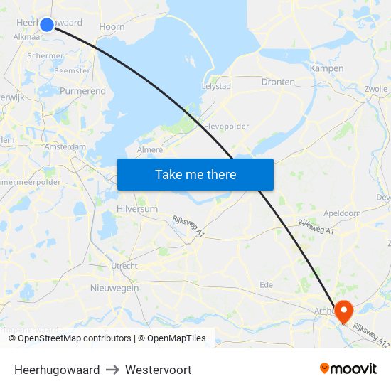 Heerhugowaard to Westervoort map