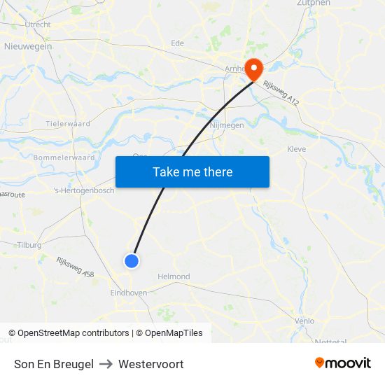Son En Breugel to Westervoort map