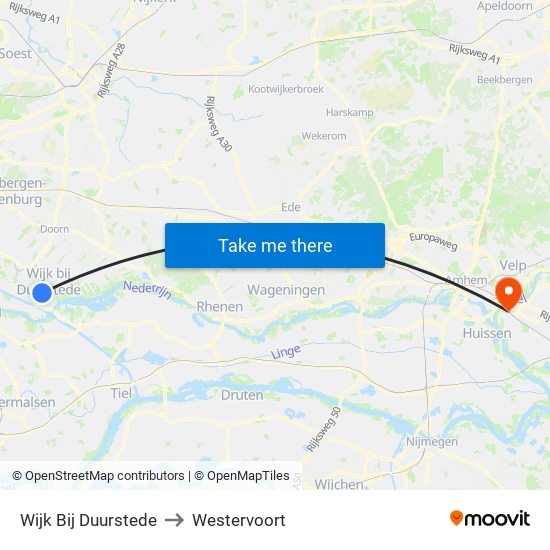 Wijk Bij Duurstede to Westervoort map