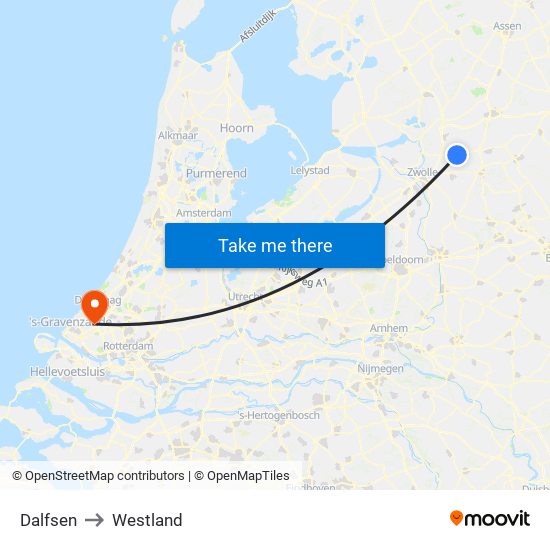 Dalfsen to Westland map