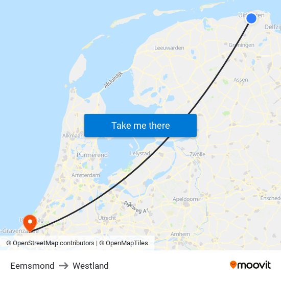 Eemsmond to Westland map