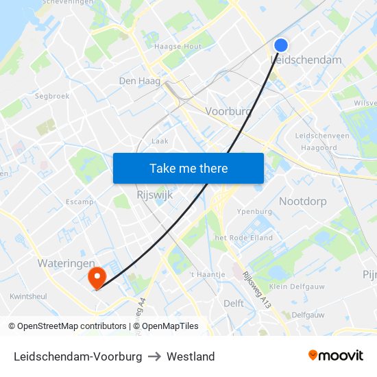 Leidschendam-Voorburg to Westland map
