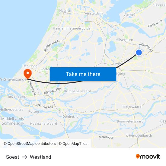 Soest to Westland map