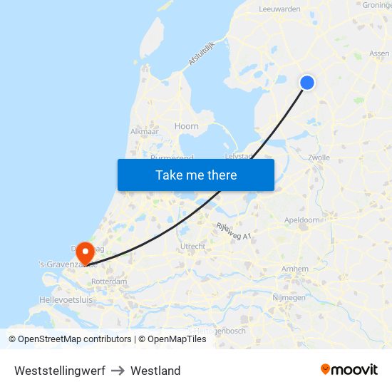 Weststellingwerf to Westland map