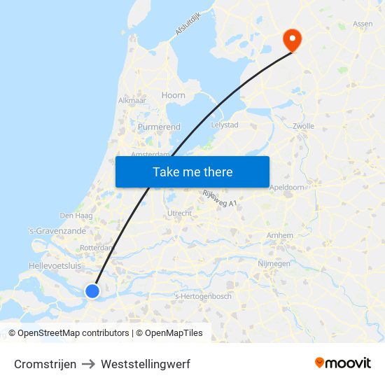 Cromstrijen to Weststellingwerf map