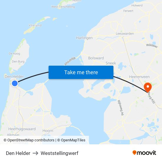 Den Helder to Weststellingwerf map