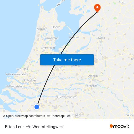 Etten-Leur to Weststellingwerf map