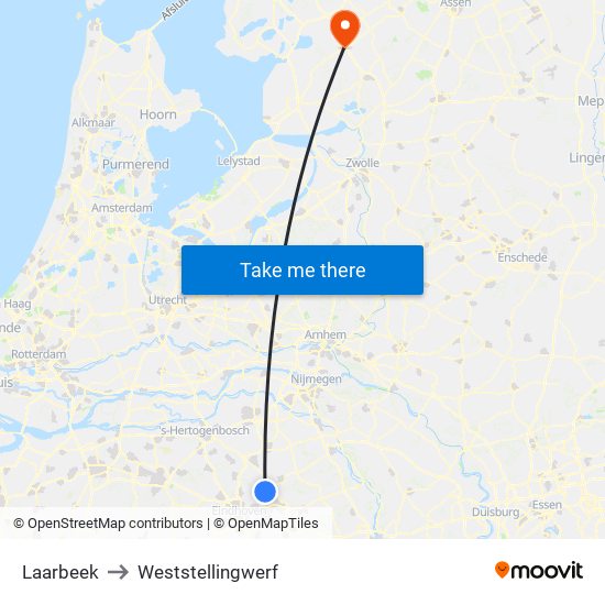 Laarbeek to Weststellingwerf map