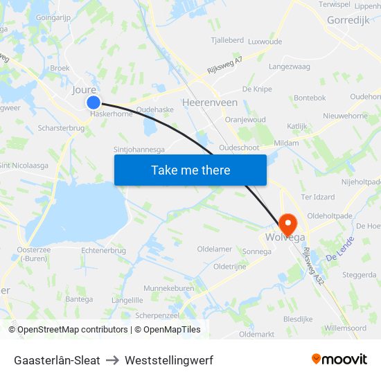 Gaasterlân-Sleat to Weststellingwerf map