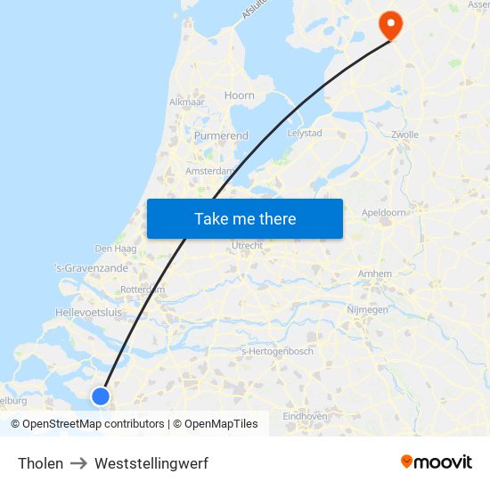 Tholen to Weststellingwerf map