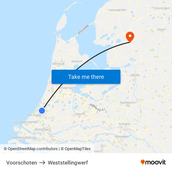 Voorschoten to Weststellingwerf map