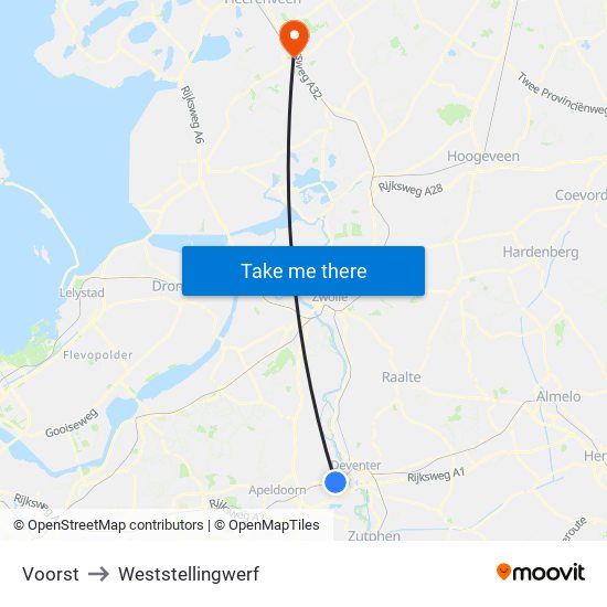 Voorst to Weststellingwerf map