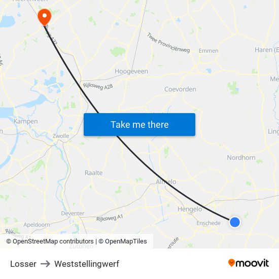 Losser to Weststellingwerf map