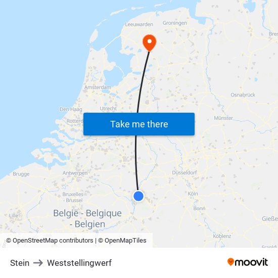 Stein to Weststellingwerf map