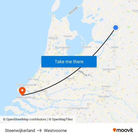 Steenwijkerland to Westvoorne map