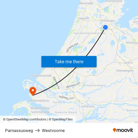 Parnassusweg to Westvoorne map