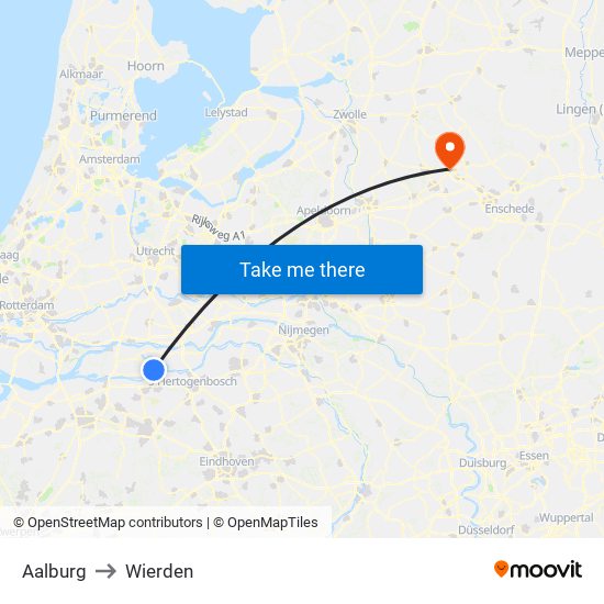 Aalburg to Wierden map