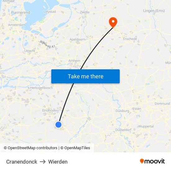 Cranendonck to Wierden map