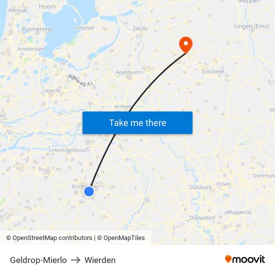 Geldrop-Mierlo to Wierden map