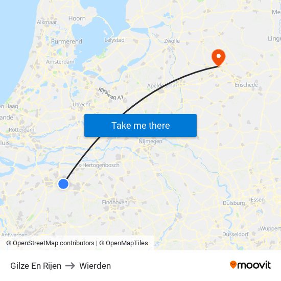 Gilze En Rijen to Wierden map