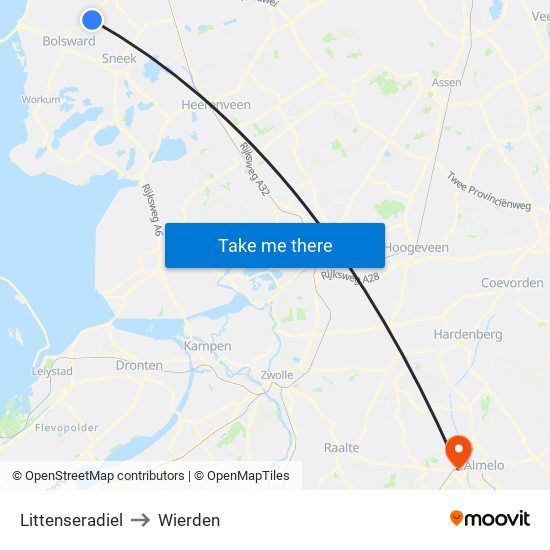 Littenseradiel to Wierden map