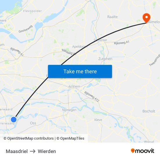 Maasdriel to Wierden map