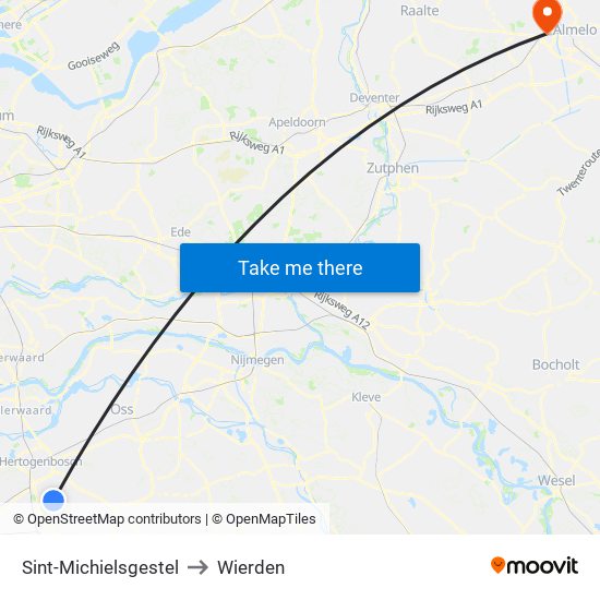 Sint-Michielsgestel to Wierden map