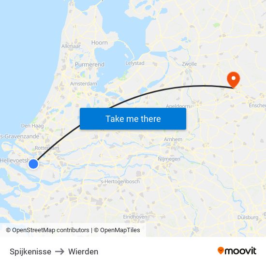 Spijkenisse to Wierden map