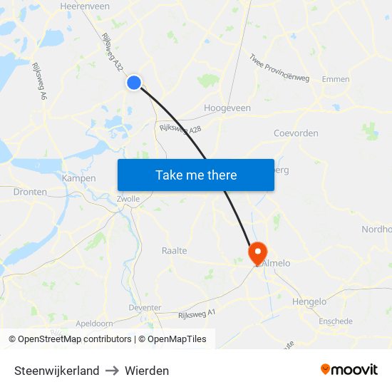 Steenwijkerland to Wierden map