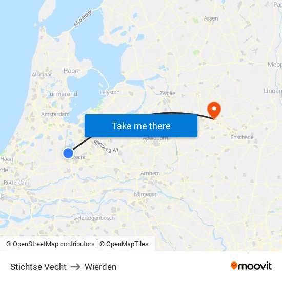 Stichtse Vecht to Wierden map