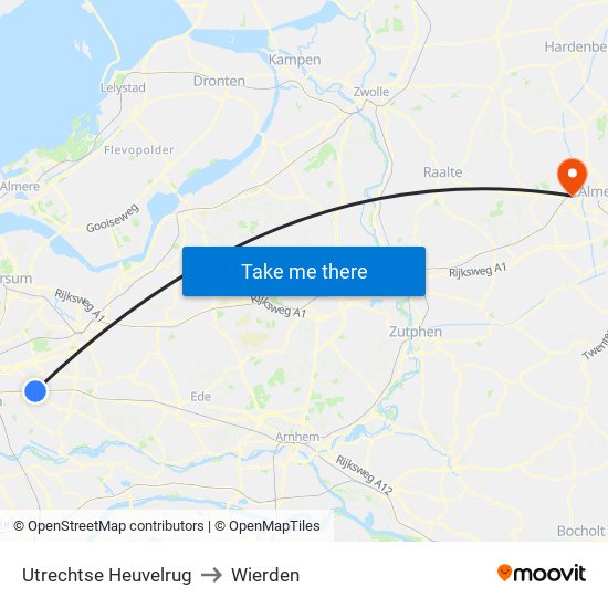 Utrechtse Heuvelrug to Wierden map