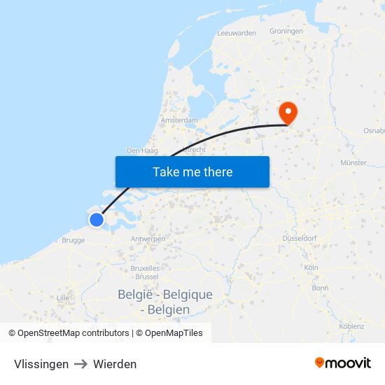 Vlissingen to Wierden map