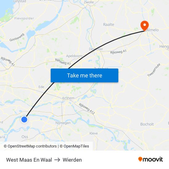 West Maas En Waal to Wierden map