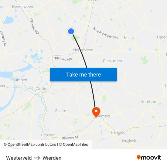 Westerveld to Wierden map