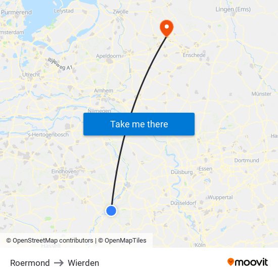 Roermond to Wierden map